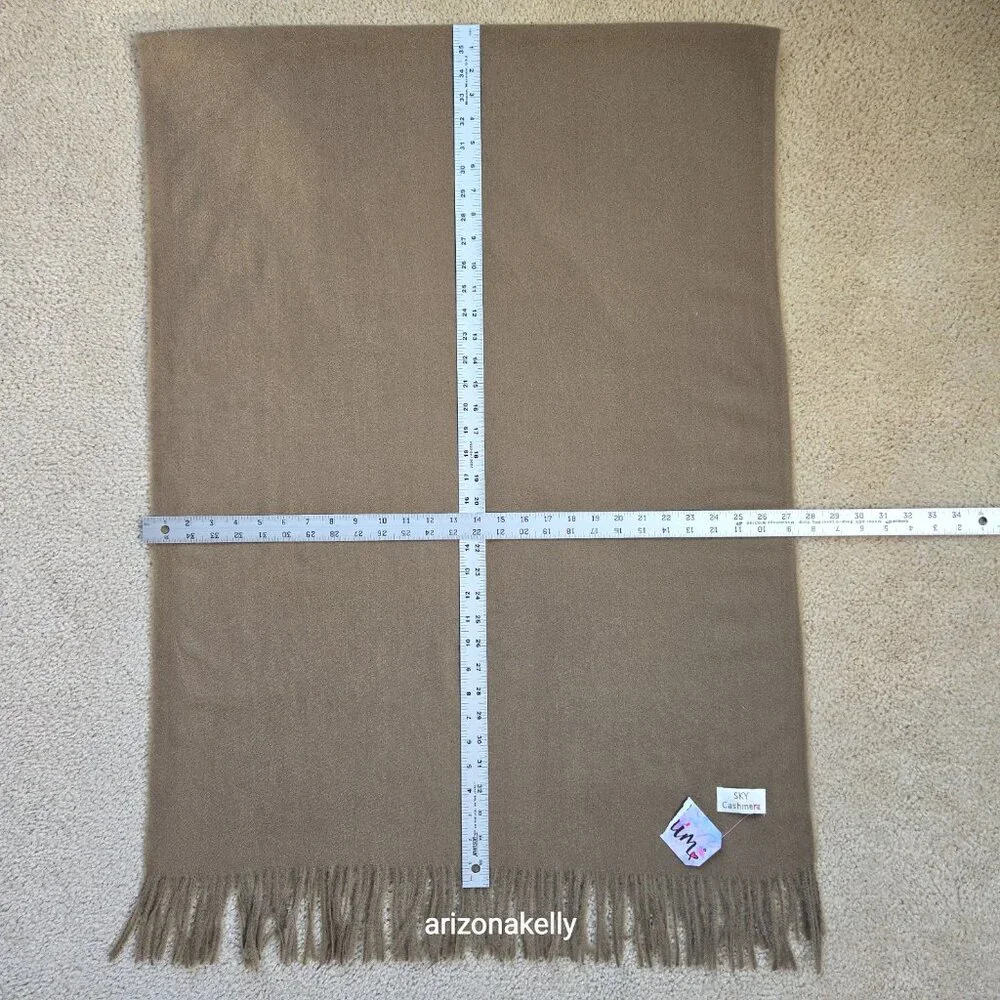 NWT Sky Cashmere Scarf Greenish Brown